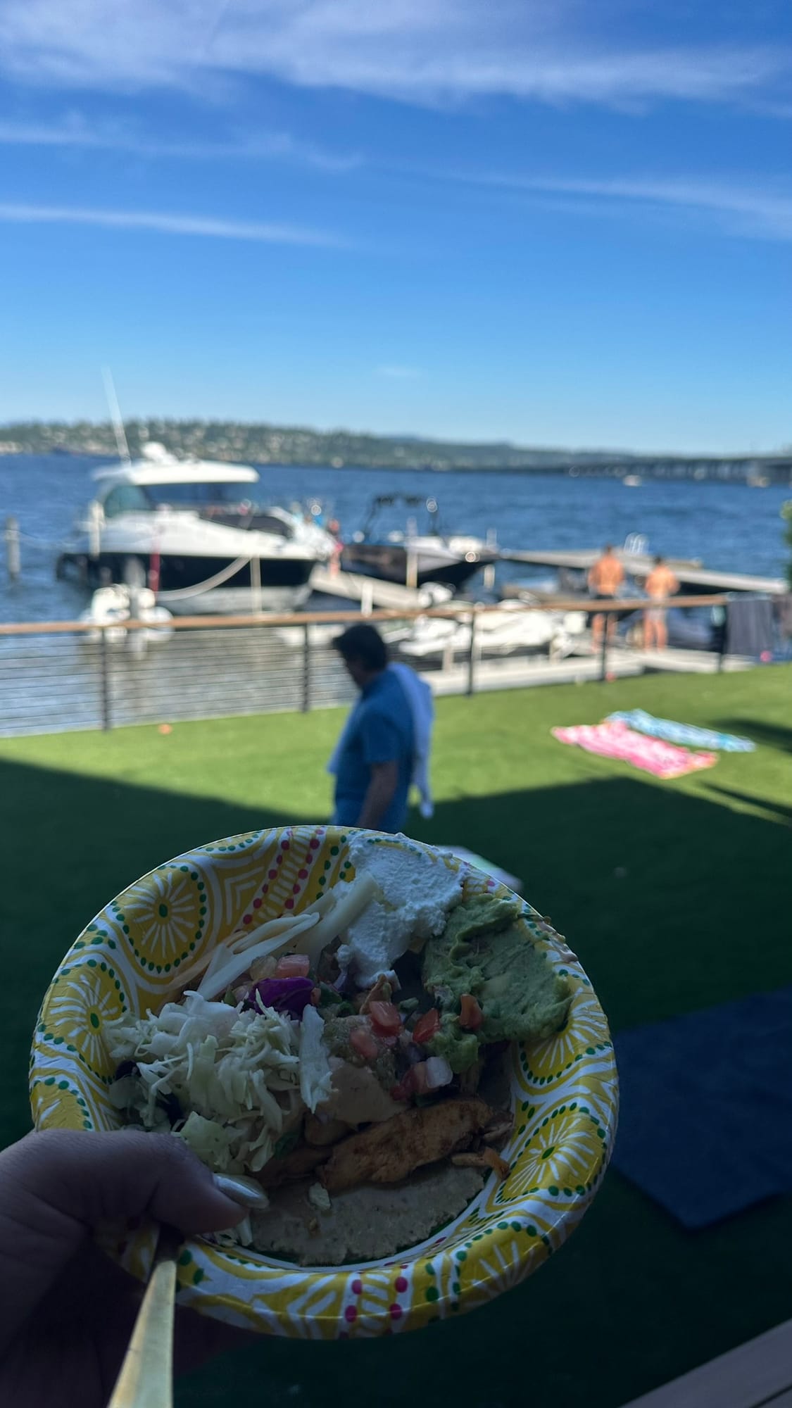 Fish taco at the Sunday lakeside barbecue