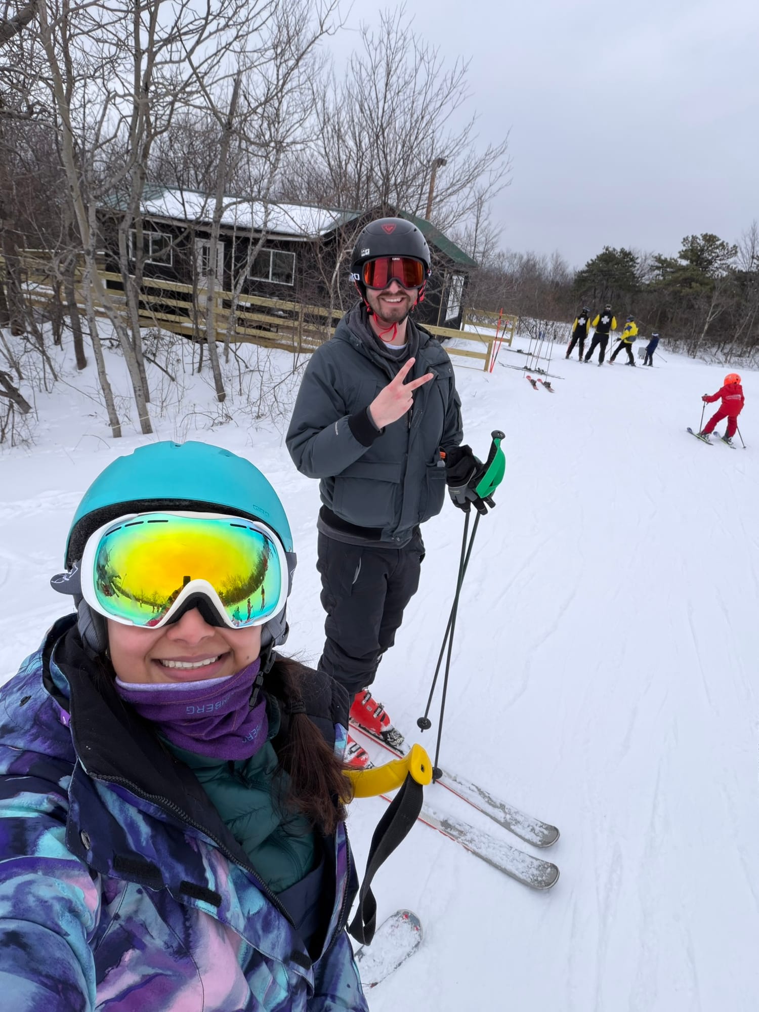 Skiing selfie on the mountain during the Ikon Pass season
